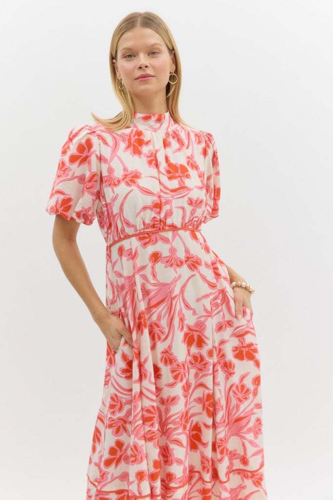 Hillside Florals Dress Clothing Peacocks & Pearls Pink S