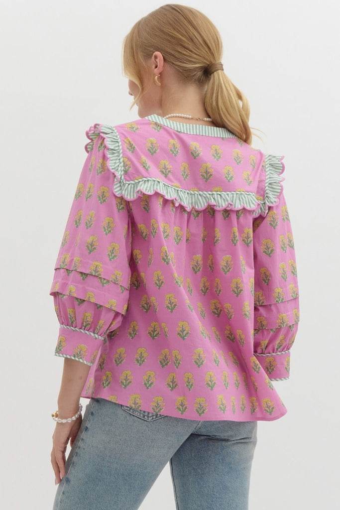 Camille Floral Blouse Clothing Peacocks & Pearls