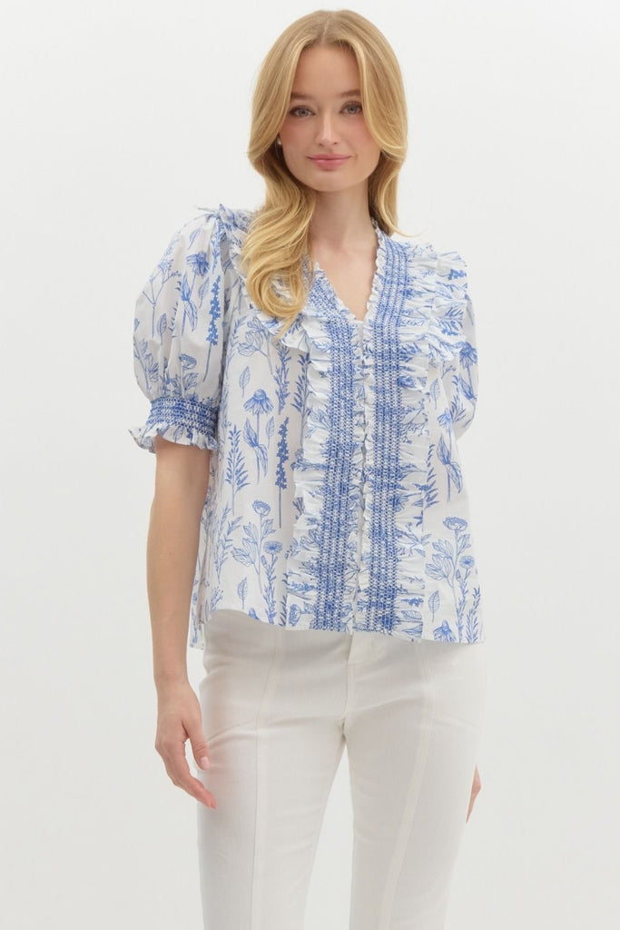 Aimee Floral Top Clothing Peacocks & Pearls