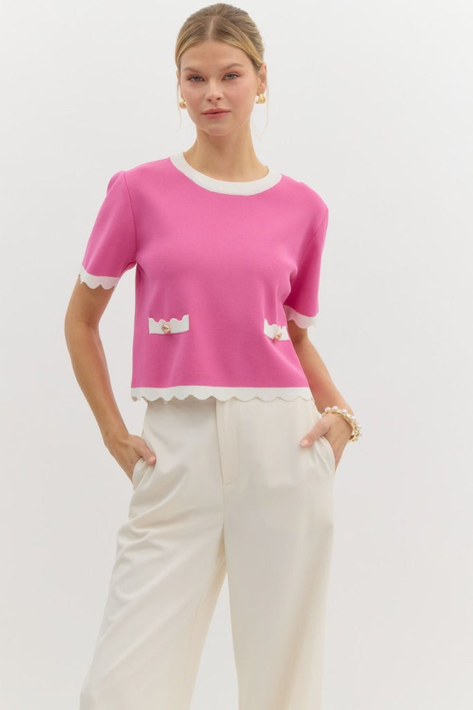 Away We Go Top Clothing Peacocks & Pearls Pink S