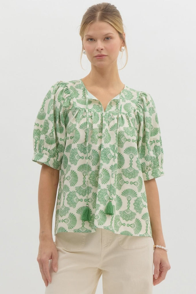 Endless Summer Top Clothing Peacocks & Pearls Green S