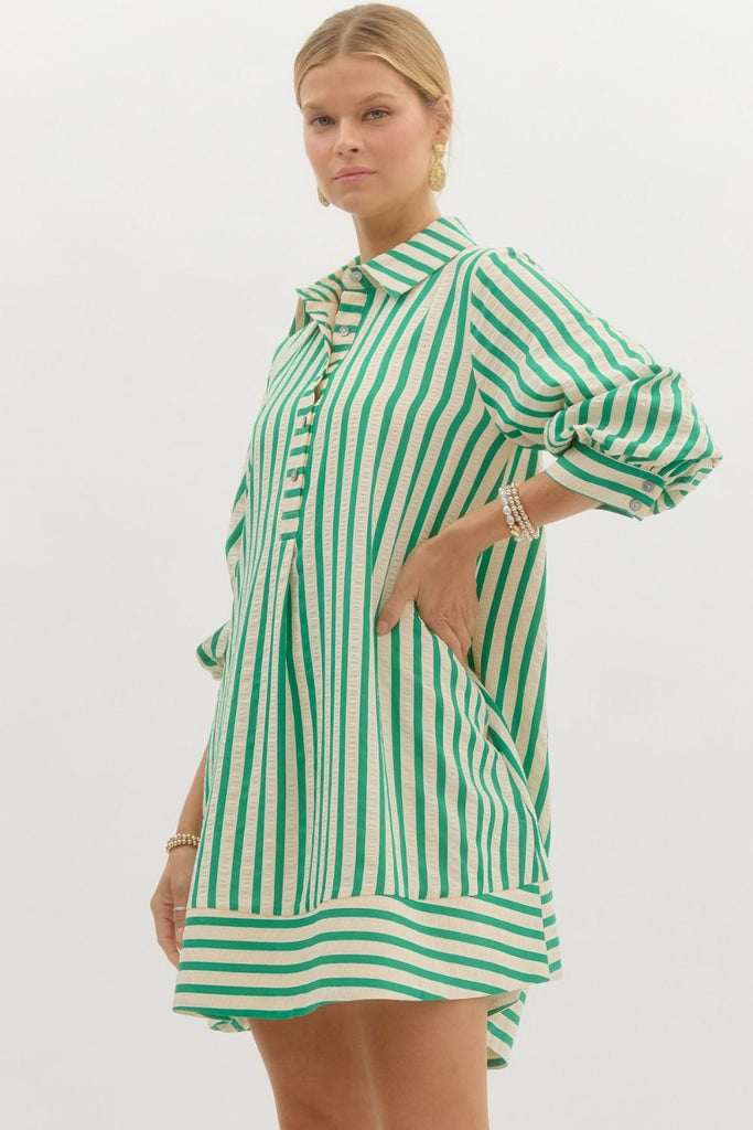 Striped Seersucker Dress Clothing Peacocks & Pearls