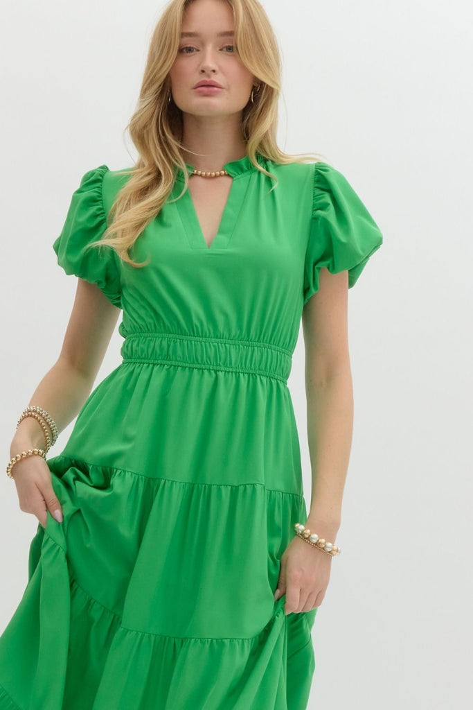 The Lanie Ann Maxi Clothing Peacocks & Pearls Green S