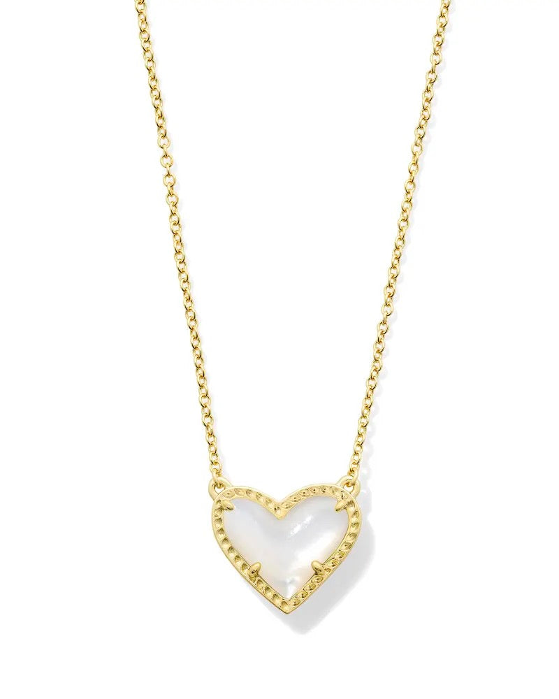 Ari Heart Pendant Jewelry Kendra Scott Gold Mother of Pearl