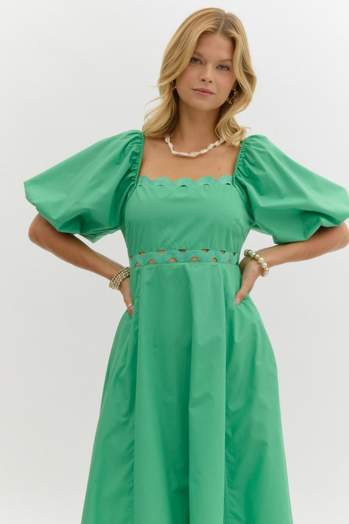 Stop & Stare Midi Clothing Peacocks & Pearls Green S