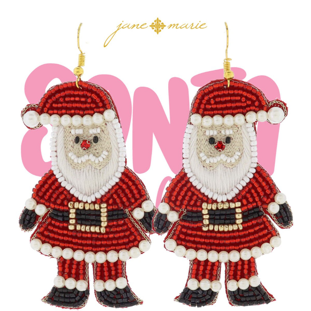 Mr. Clause Earrings Jewelry Peacocks & Pearls Red