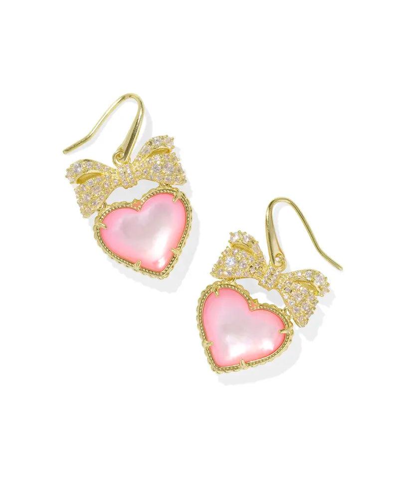 Haisley Heart Drop Earrings Jewelry Kendra Scott Gold Blush Mother of Pearl