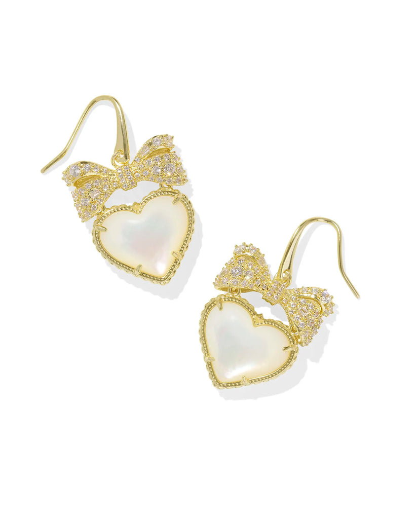 Haisley Heart Drop Earrings Jewelry Kendra Scott Gold Ivory Mother of Pearl