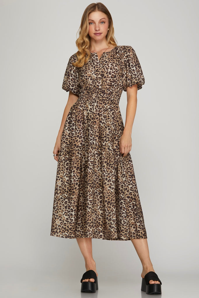 Charlee Midi Dress Clothing Peacocks & Pearls Mocha S