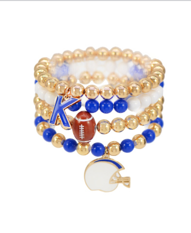 UK Stacked Bracelets Accessories Peacocks & Pearls Blue/White  