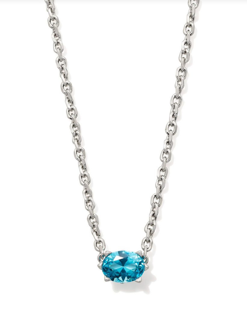 Cailin Pendant Jewelry Kendra Scott Silver Aqua Crystal  