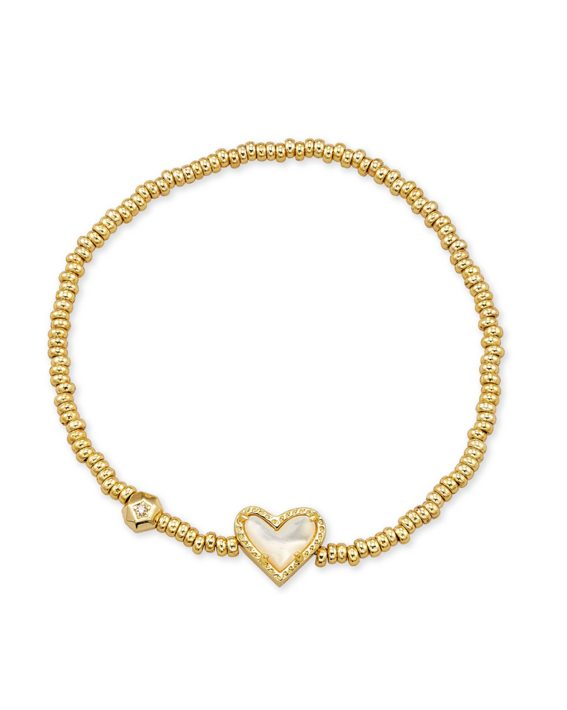 Ari Heart Stretch Bracelet Jewelry Kendra Scott Gold Mother of Pearl  