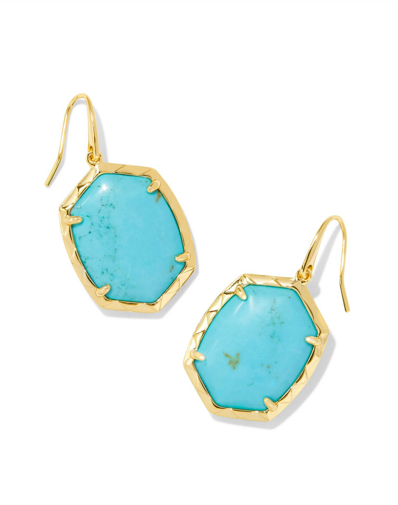 Daphne Drop Earring Jewelry Kendra Scott Gold Variegated Turquoise  