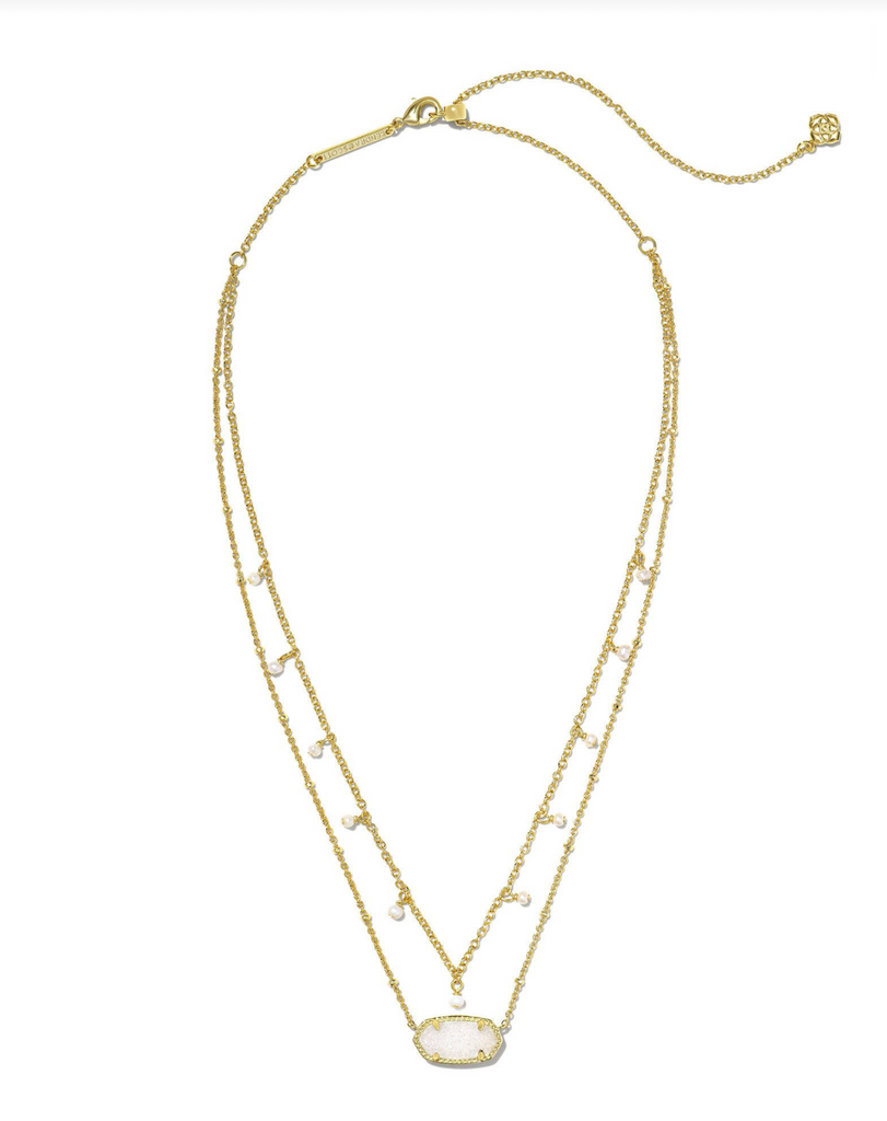 Elisa Pearl Multi Strand Necklace Jewelry Kendra Scott Gold Iridescent Drusy  