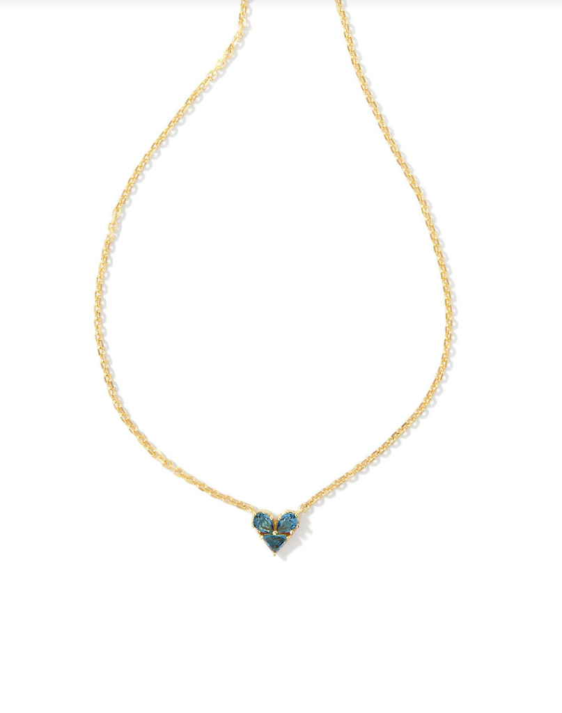 Katy Heart Pendant Jewelry Kendra Scott Gold Teal Glass  