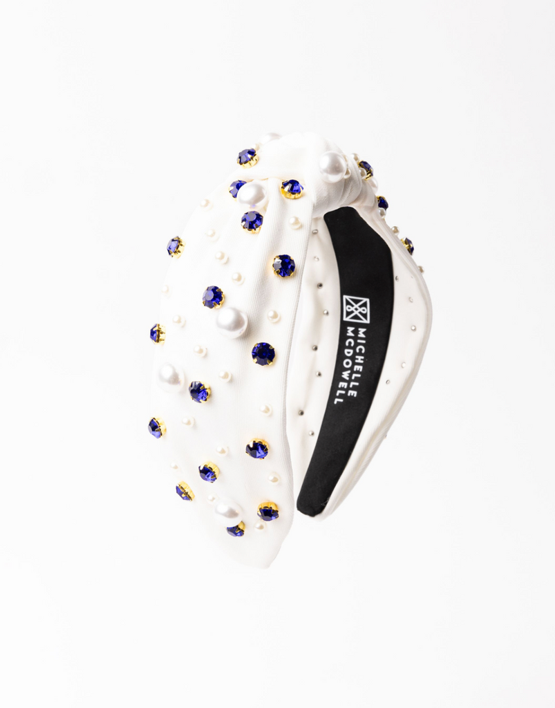 Charleigh Headband Accessories Peacocks & Pearls White  