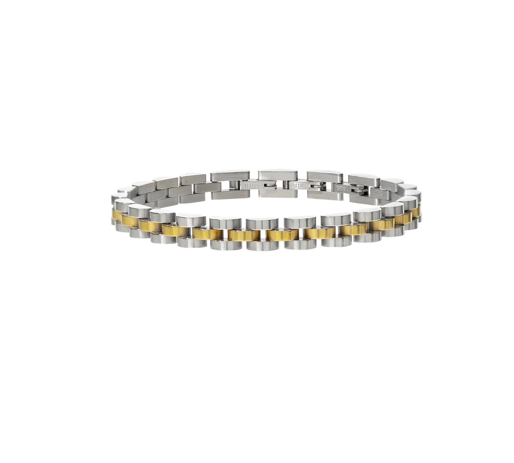 Dainty Watch Band Jewelry Peacocks & Pearls Two-Tone  