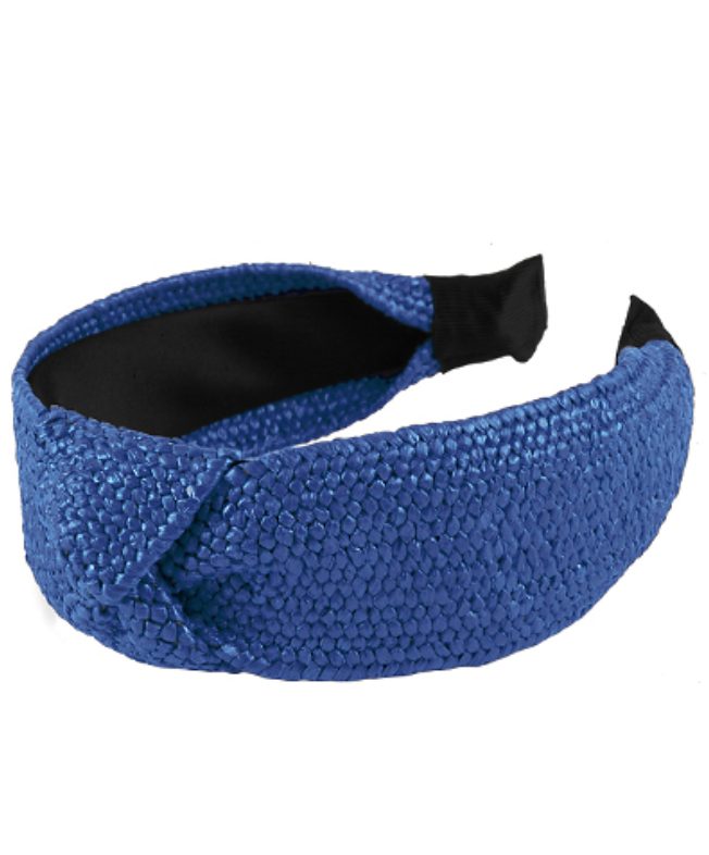 Woven Gameday Headband Accessories Peacocks & Pearls Solid Blue  