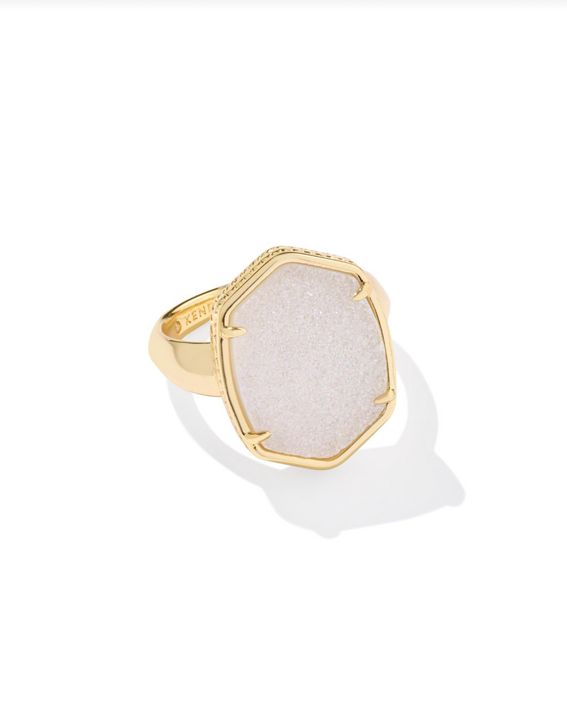 Daphne Statement Ring Clothing Kendra Scott Gold Iridescent Drusy 6 