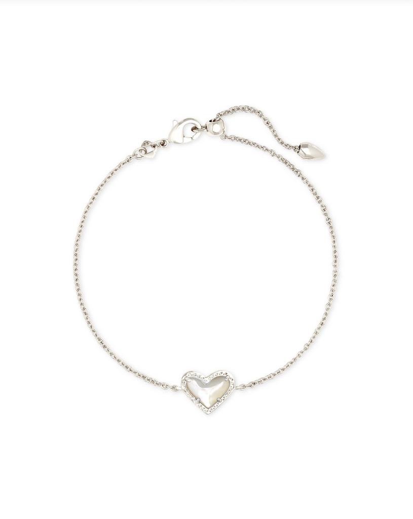 Ari Heart Chain Bracelet Jewelry Kendra Scott Silver Mother of Pearl  