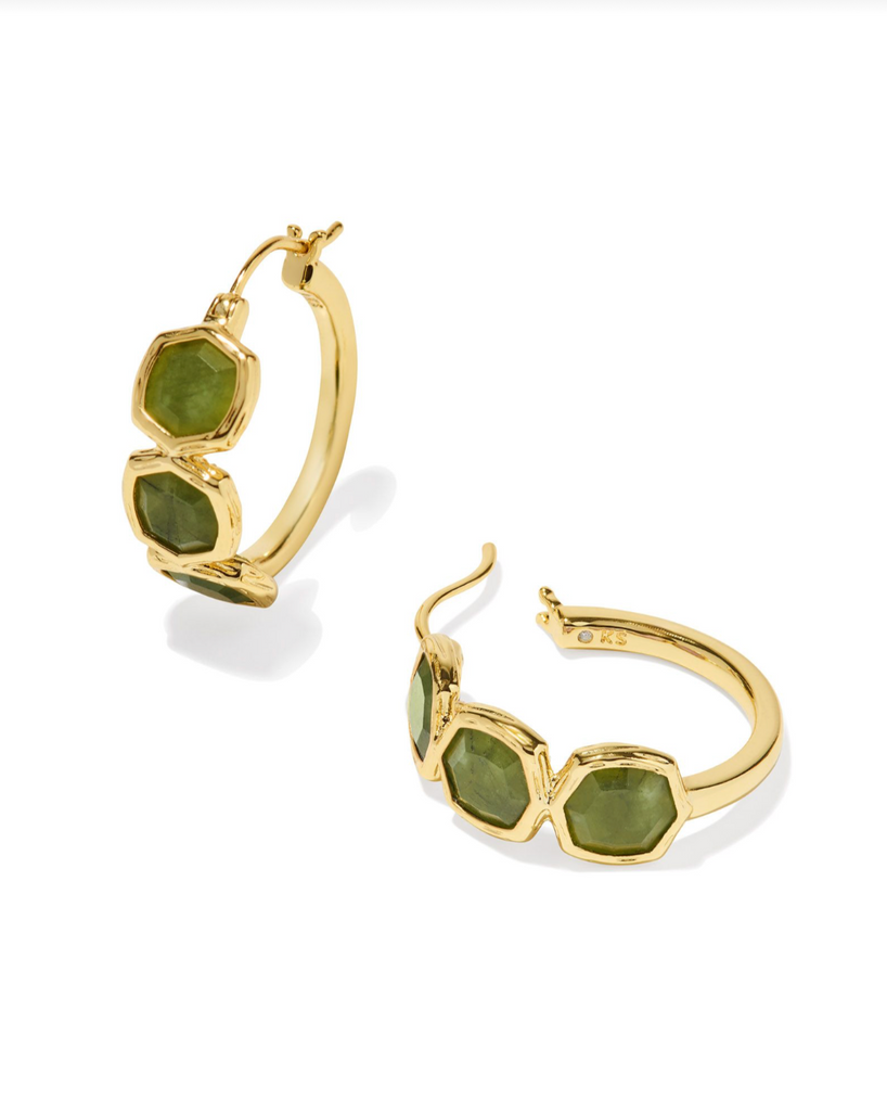 Maura Hoop Jewelry Kendra Scott Gold Sage Serpentine  