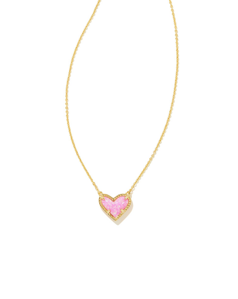 Ari Heart Opal Pendant Jewelry Kendra Scott Gold Pink Bubblegum Opal  