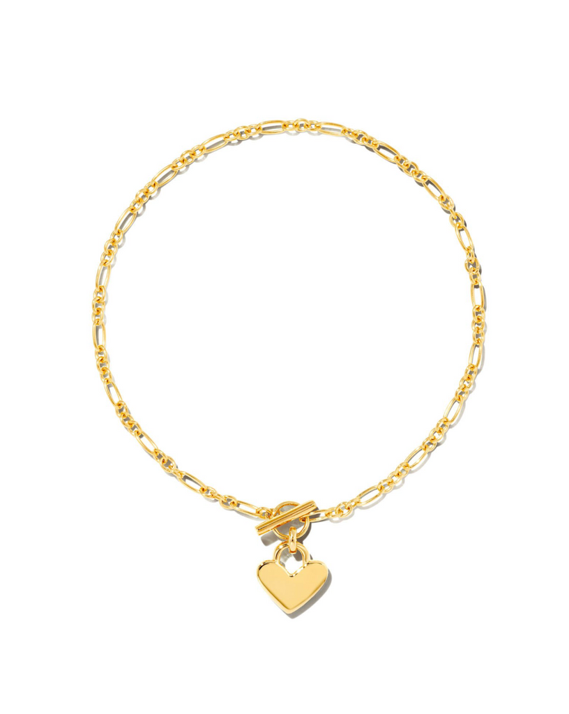 18K Gold Vermeil Heart Padlock Bracelet Jewelry Kendra Scott Gold S/M 