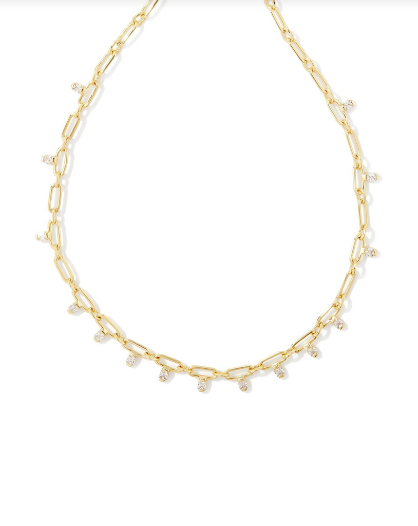 Lindy Crystal Chain Necklace Jewelry Kendra Scott Gold  