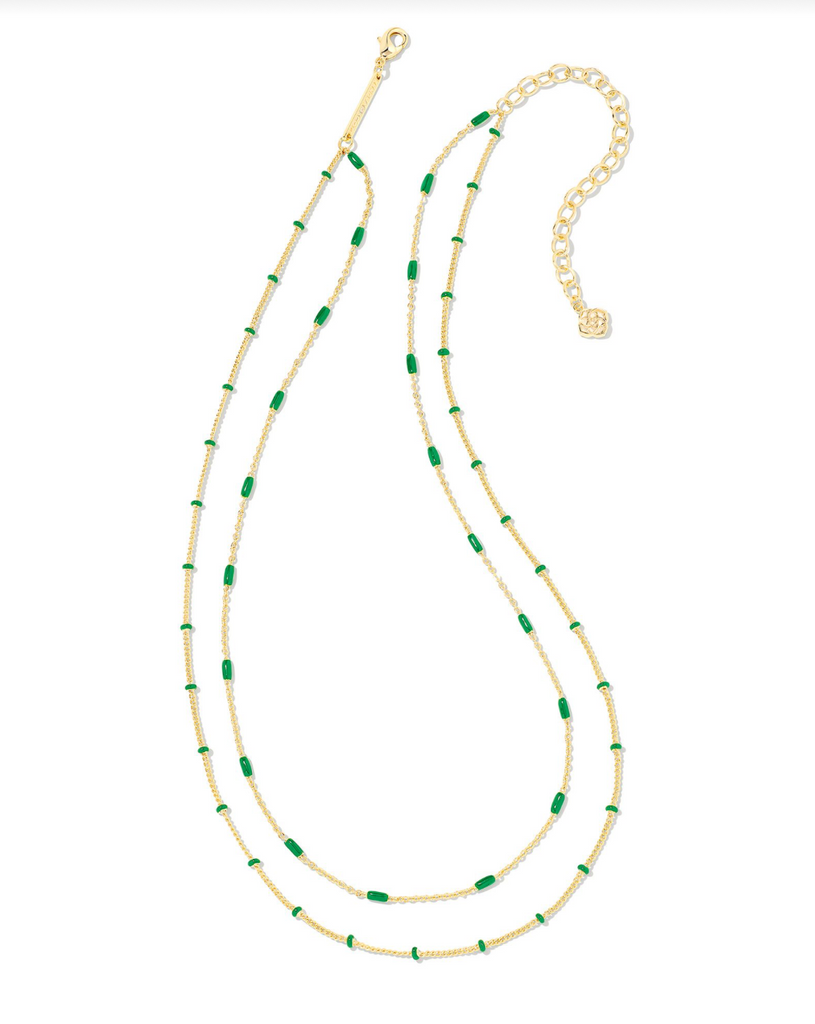 Dottie Multi Strand Necklace Jewelry Kendra Scott Gold Emerald  