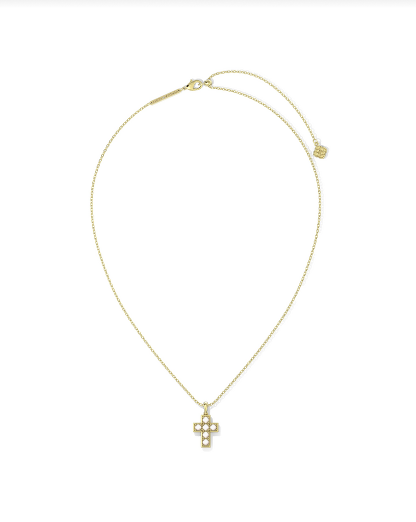 Pearl Cross Pendant Jewelry Kendra Scott Gold  