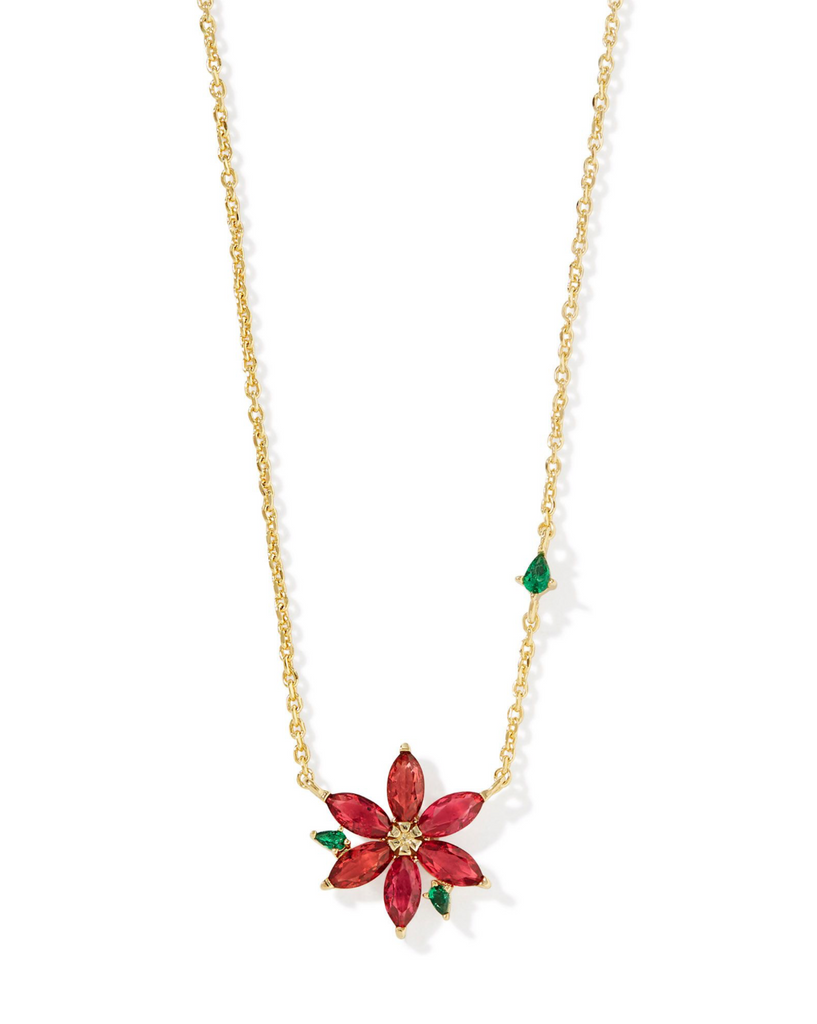 Poinsettia Pendant Jewelry Kendra Scott Gold Red Mix  