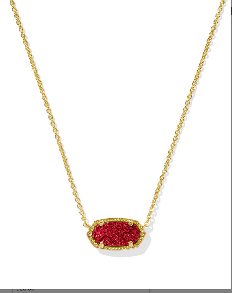 Elisa Drusy Necklace Jewelry Kendra Scott Gold Bright Red Drusy  