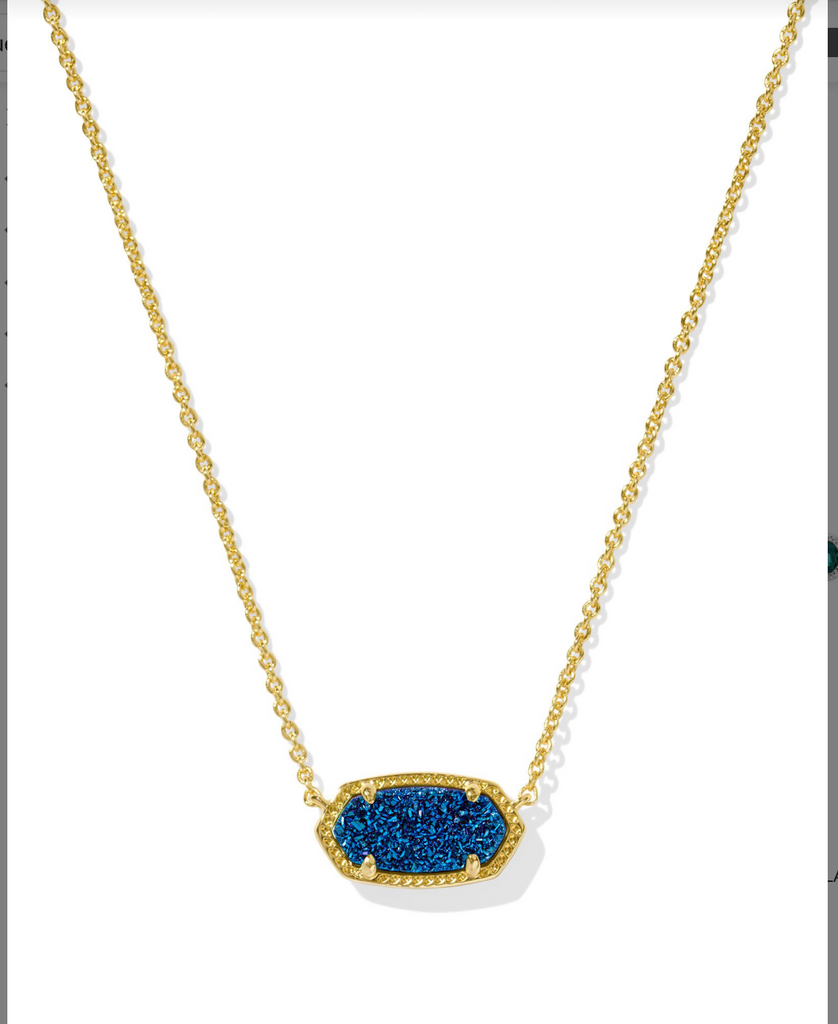 Elisa Drusy Necklace Jewelry Kendra Scott Gold Blue Drusy  