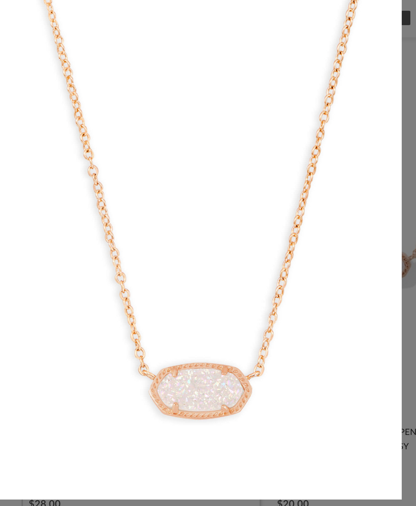 Elisa Drusy Necklace Jewelry Kendra Scott Rose Gold Iridescent Drusy  