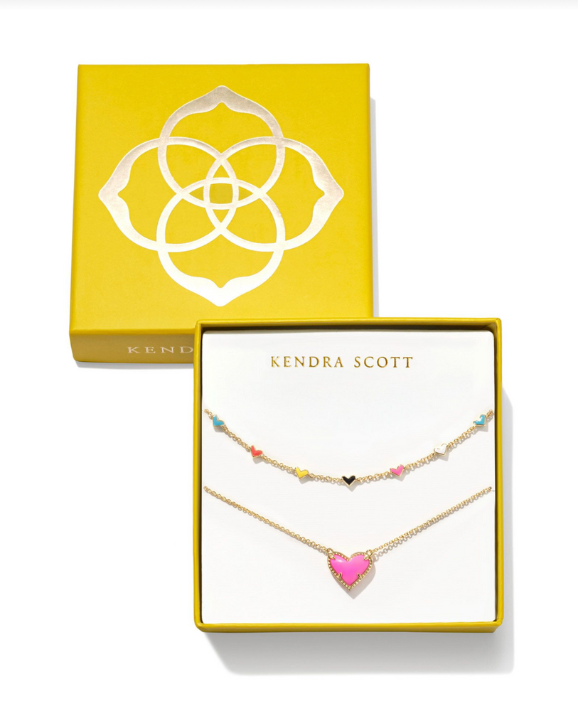 Ari Haven Heart Gift Set Jewelry Kendra Scott Gold Neon Pink