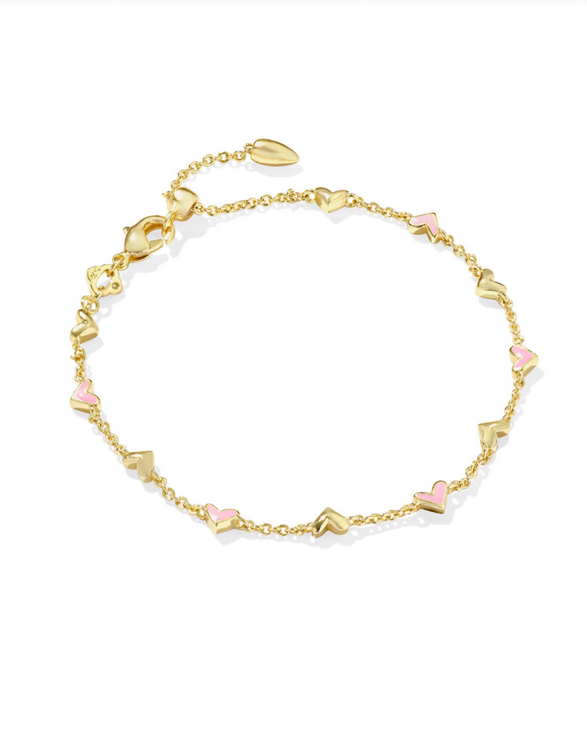 Haven Delicate Chain Bracelet Jewelry Kendra Scott Gold Pink Enamel