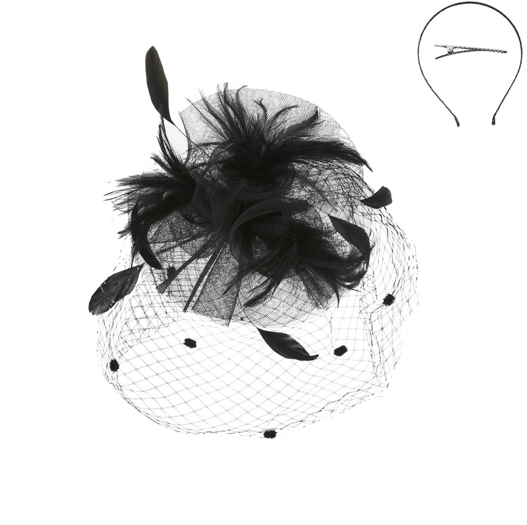 Rosebud Delight Fascinator Accessories Peacocks & Pearls Black