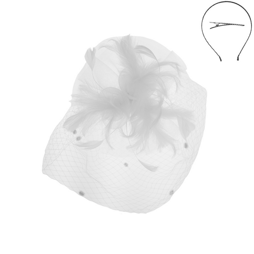 Rosebud Delight Fascinator Accessories Peacocks & Pearls White