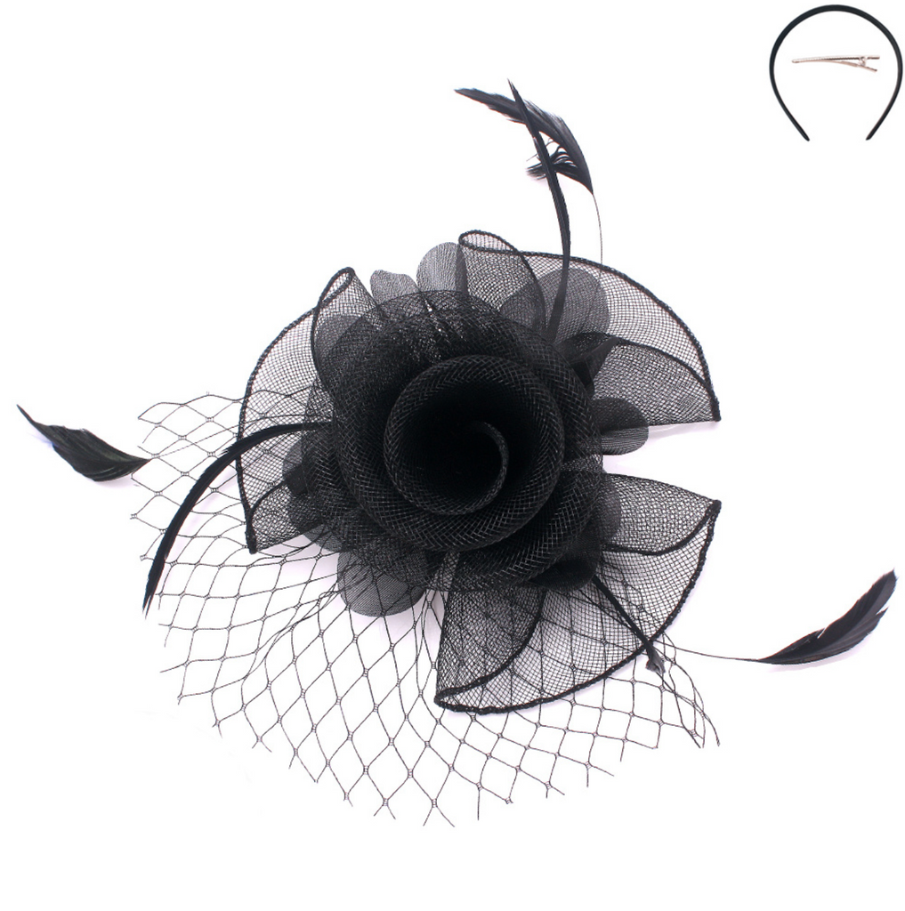 Just Dainty Enough Fascinator Accessories Peacocks & Pearls Black