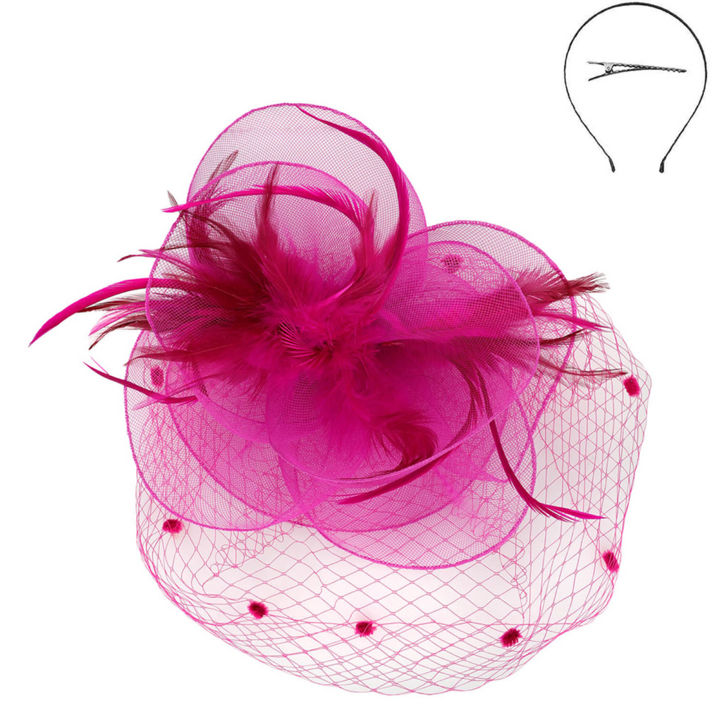 'Til The Trumpet Fascinator Accessories Peacocks & Pearls Fuchsia