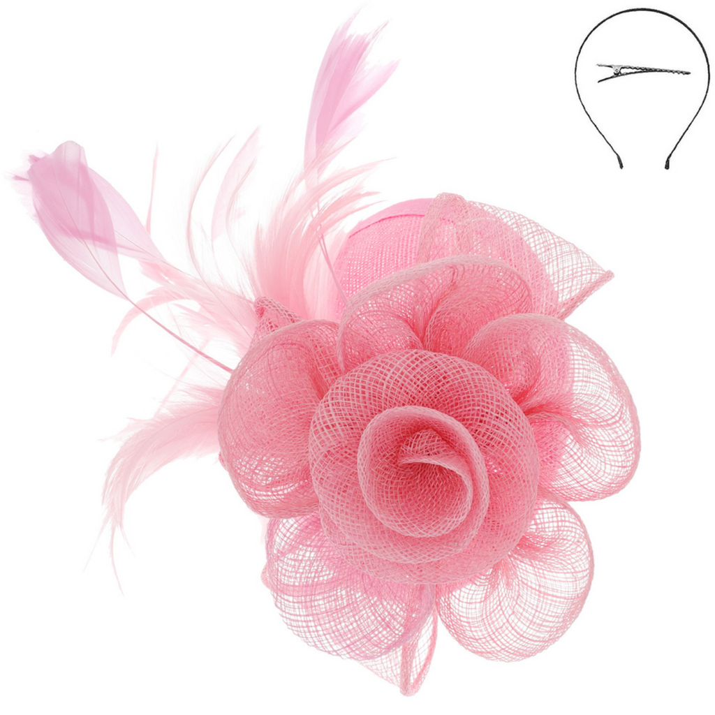 On Your Mind Fascinator Accessories Peacocks & Pearls Light Pink