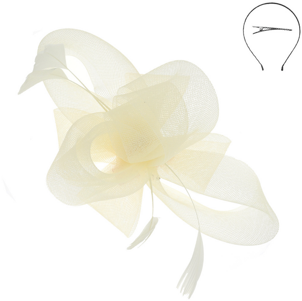 On The Track Fascinator Accessories Peacocks & Pearls Ivory