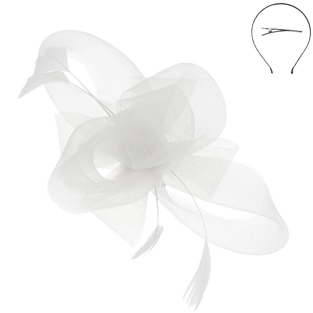 On The Track Fascinator Accessories Peacocks & Pearls White