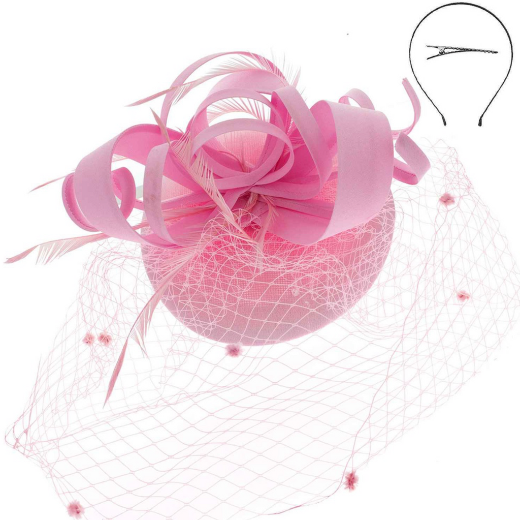 Pop of Pink Fascinator Accessories Peacocks & Pearls Light Pink