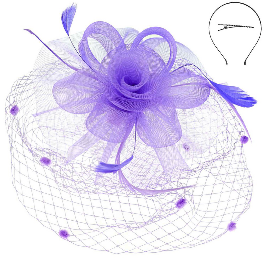 Dancing Whimsy Fascinator Accessories Peacocks & Pearls Lavender