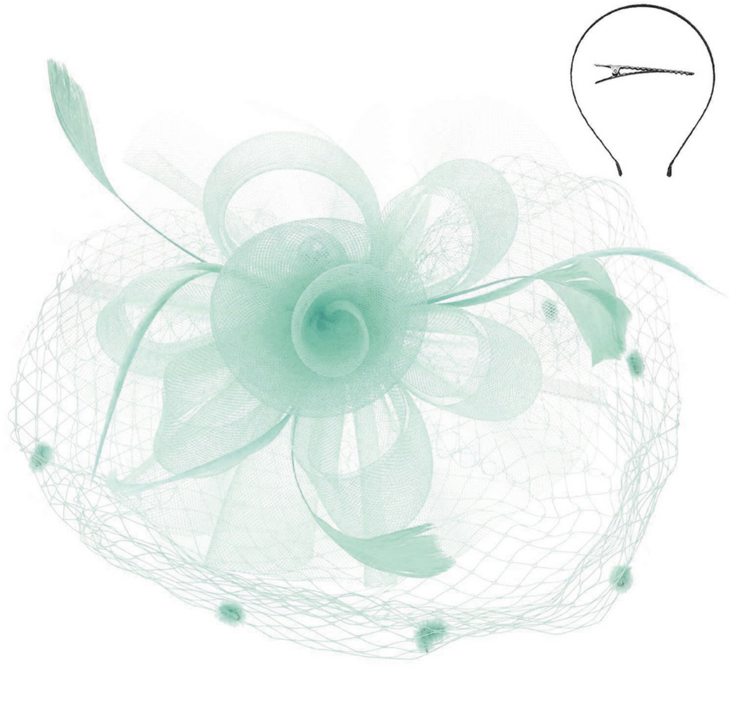 Dancing Whimsy Fascinator Accessories Peacocks & Pearls Mint