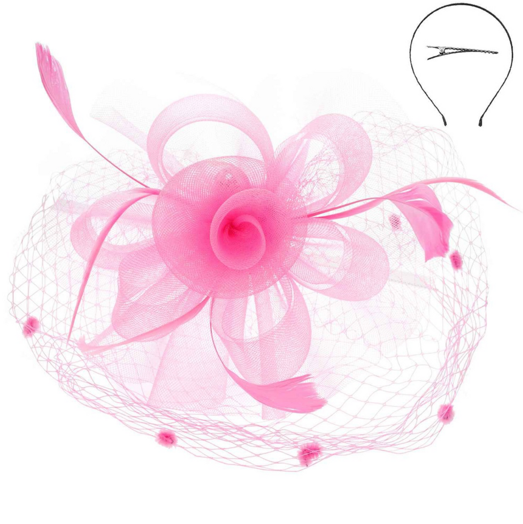 Dancing Whimsy Fascinator Accessories Peacocks & Pearls Pink