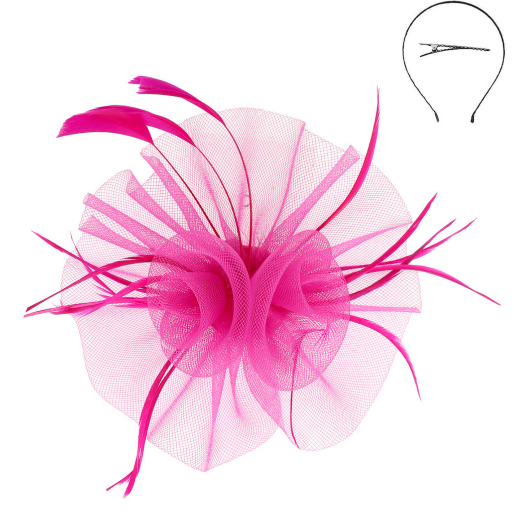 New Ideas Fascinator Accessories Peacocks & Pearls Fuchsia