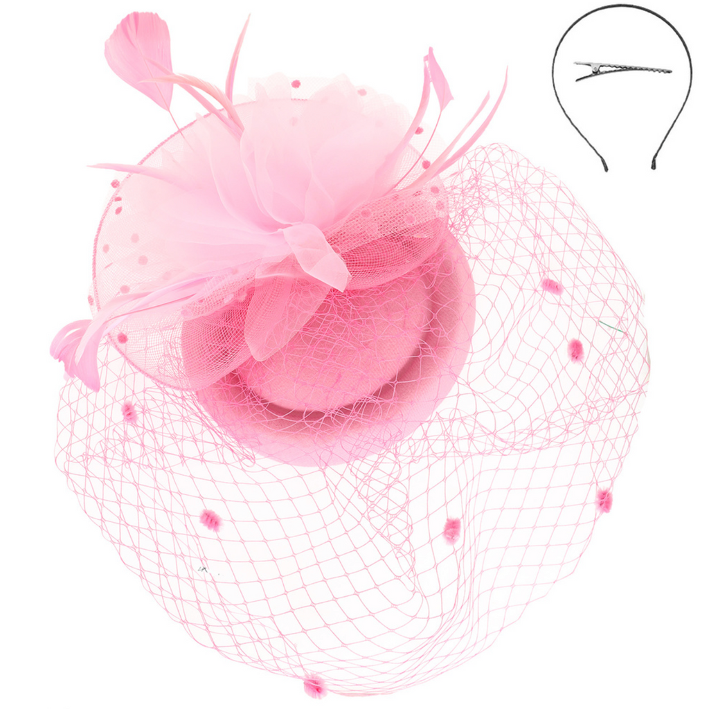 Never Forget Fascinator Accessories Peacocks & Pearls Light Pink