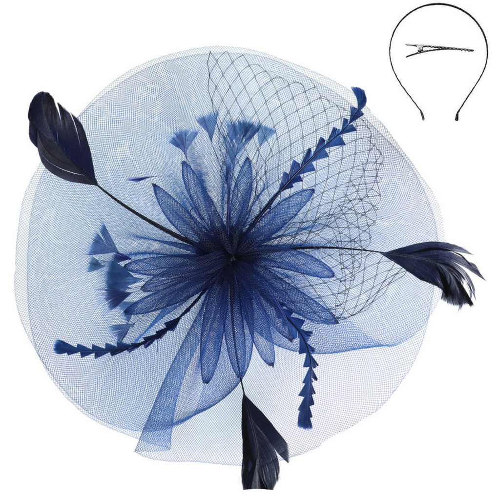 See You Soon Fascinator Accessories Peacocks & Pearls Navy